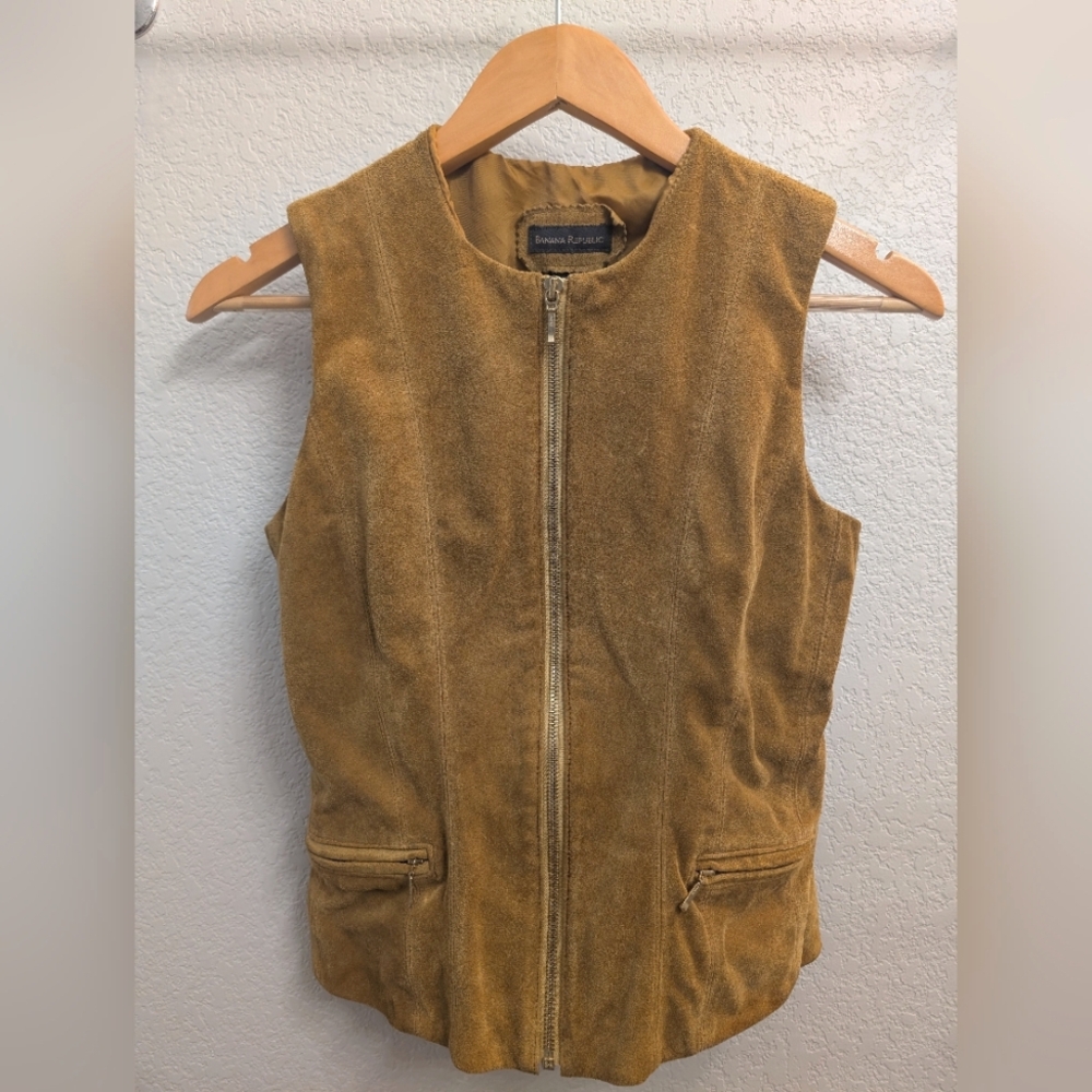 Banana Republic Gold Leather Vest